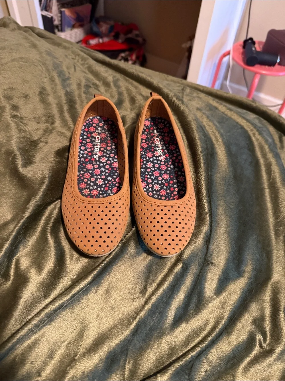 Carter's Girls Tan Perforated Ballet Flats